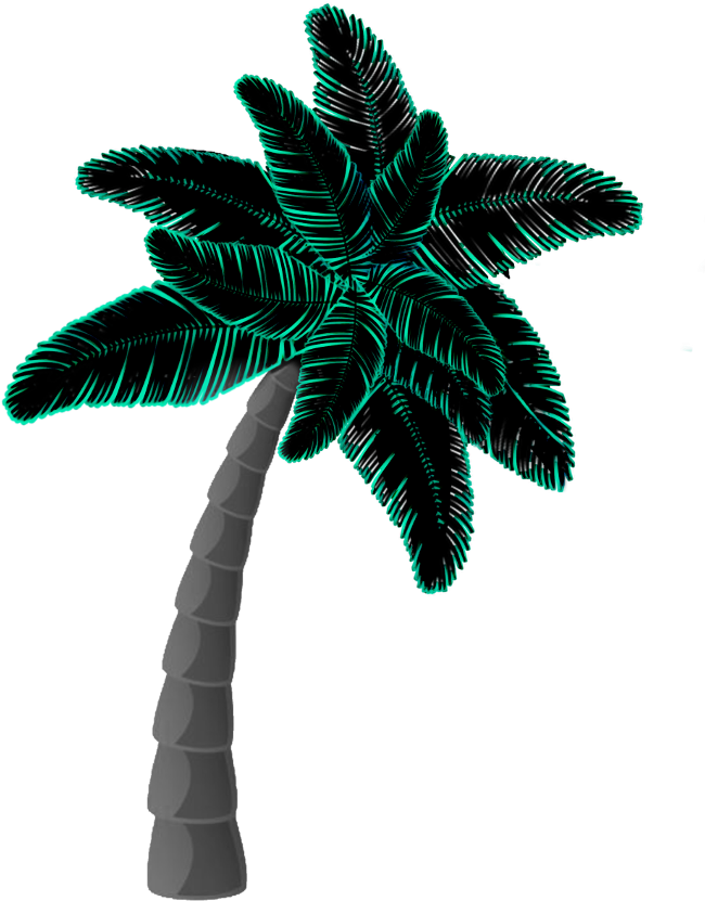 #ftestickers #neon #darkart #oceanlove #palmtrees #poparteffect - Illustration Clipart (1024x1024), Png Download