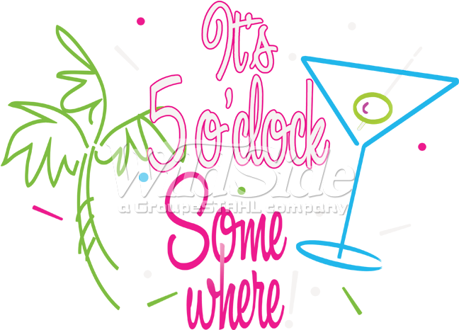 It's 5 O'clock Somewhere Neon Puff - It's 5 O Clock Somewhere Png Clipart (675x675), Png Download