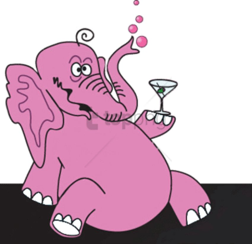Free Png Pink Elephants Png Image With Transparent - Pink Elephant Clipart (850x821), Png Download