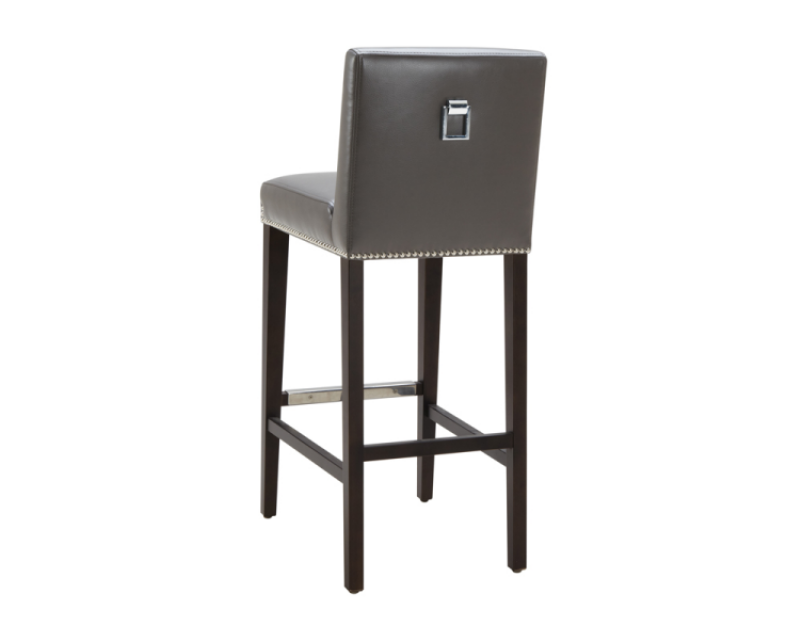 Polished Square Ring Back Bar Stool Leather Counter - Bar Stool Clipart (800x800), Png Download