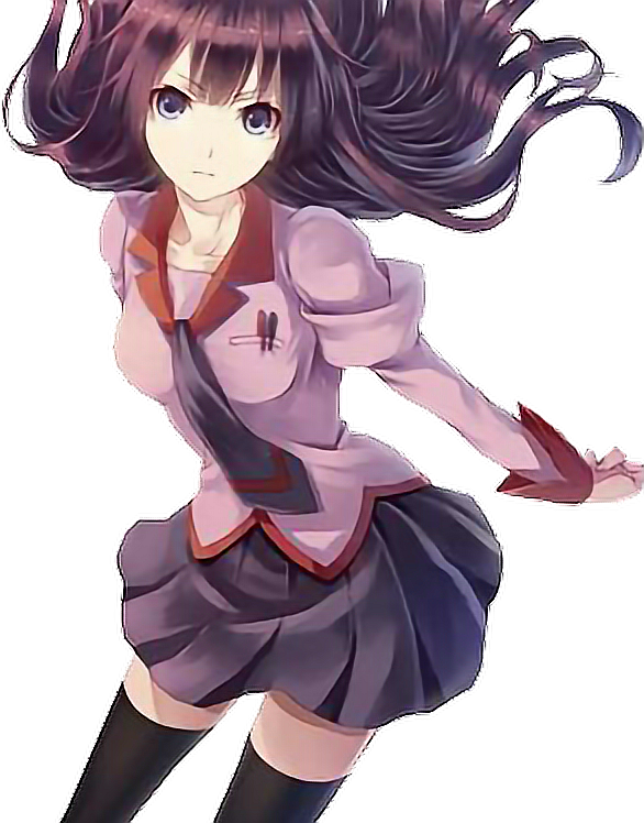 #senjougahara Hitagi - Anime Sexy Student Girl Clipart (586x748), Png Download