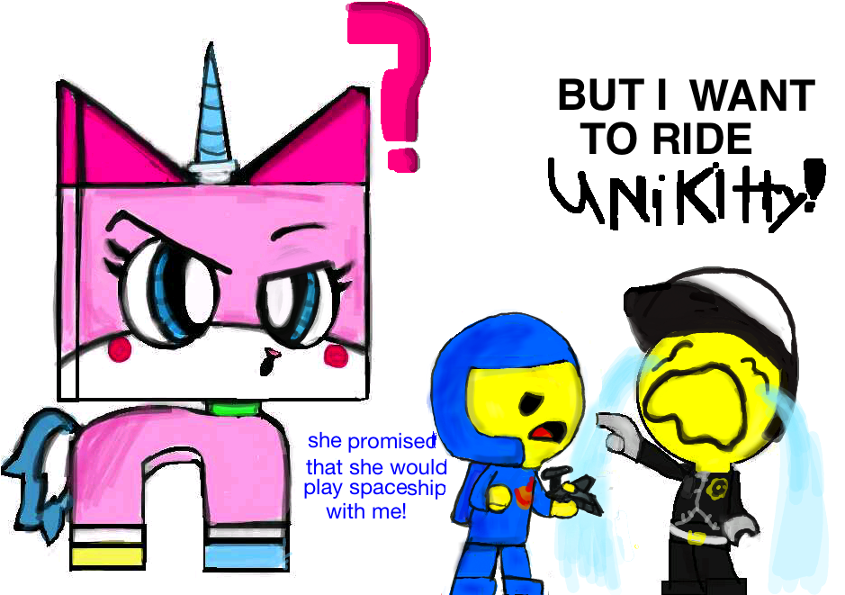 Playing With Unikitty By - Cartoon Clipart (938x699), Png Download