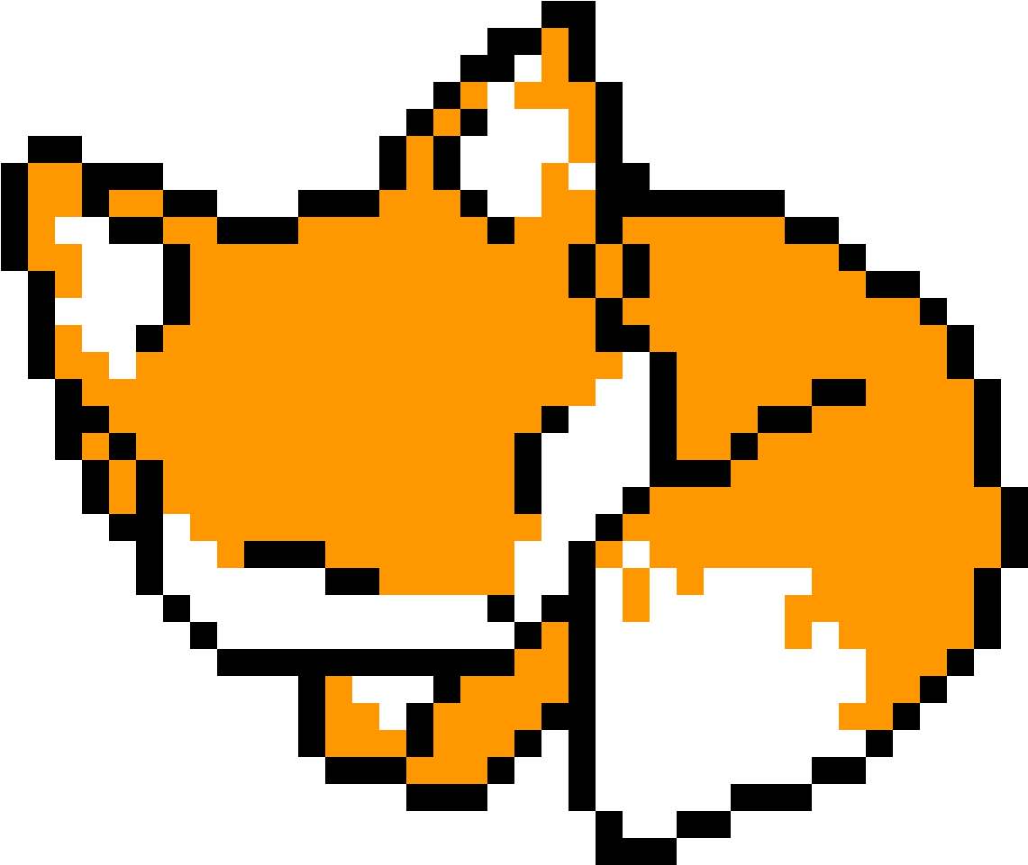 Fox - Sleeping Fox Pixel Art Clipart (1200x1020), Png Download