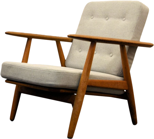 Vintage Oak “cigar” Lounge Chair By Hans J - Hans Wegner Lounge Chair Clipart (575x575), Png Download