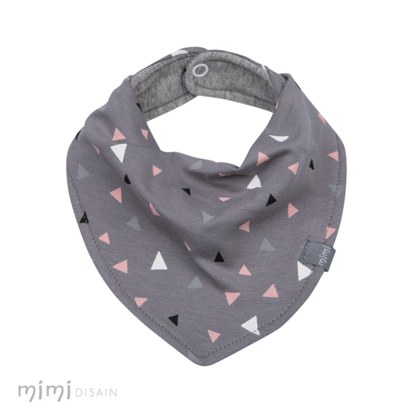 Mimi Baby Bib Grey Pink Triangle - Scarf Clipart (800x800), Png Download