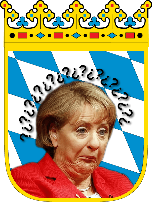 Terrorgefahr Bayern Wappen Mit Angela Merkel - Amt Für Ernährung Landwirtschaft Und Forsten Clipart (604x804), Png Download