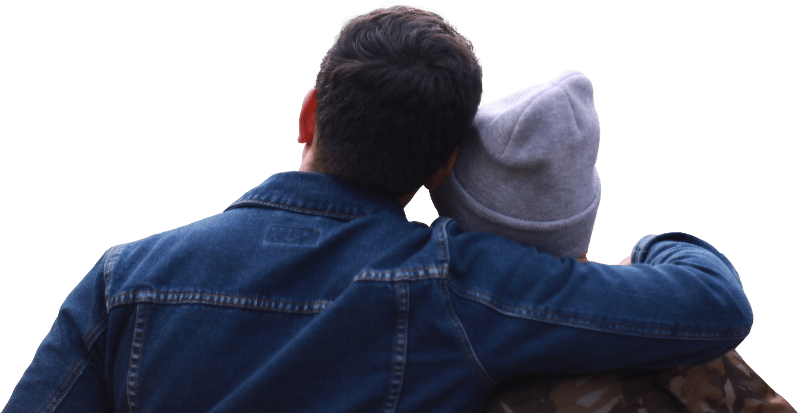 What Are You Waiting For - Couple Back View Png Clipart (1920x807), Png Download
