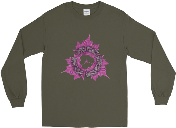 Leaf Pink Triangle Gildan 2400 Long Sleeve T Shirt - T-shirt Clipart (600x600), Png Download