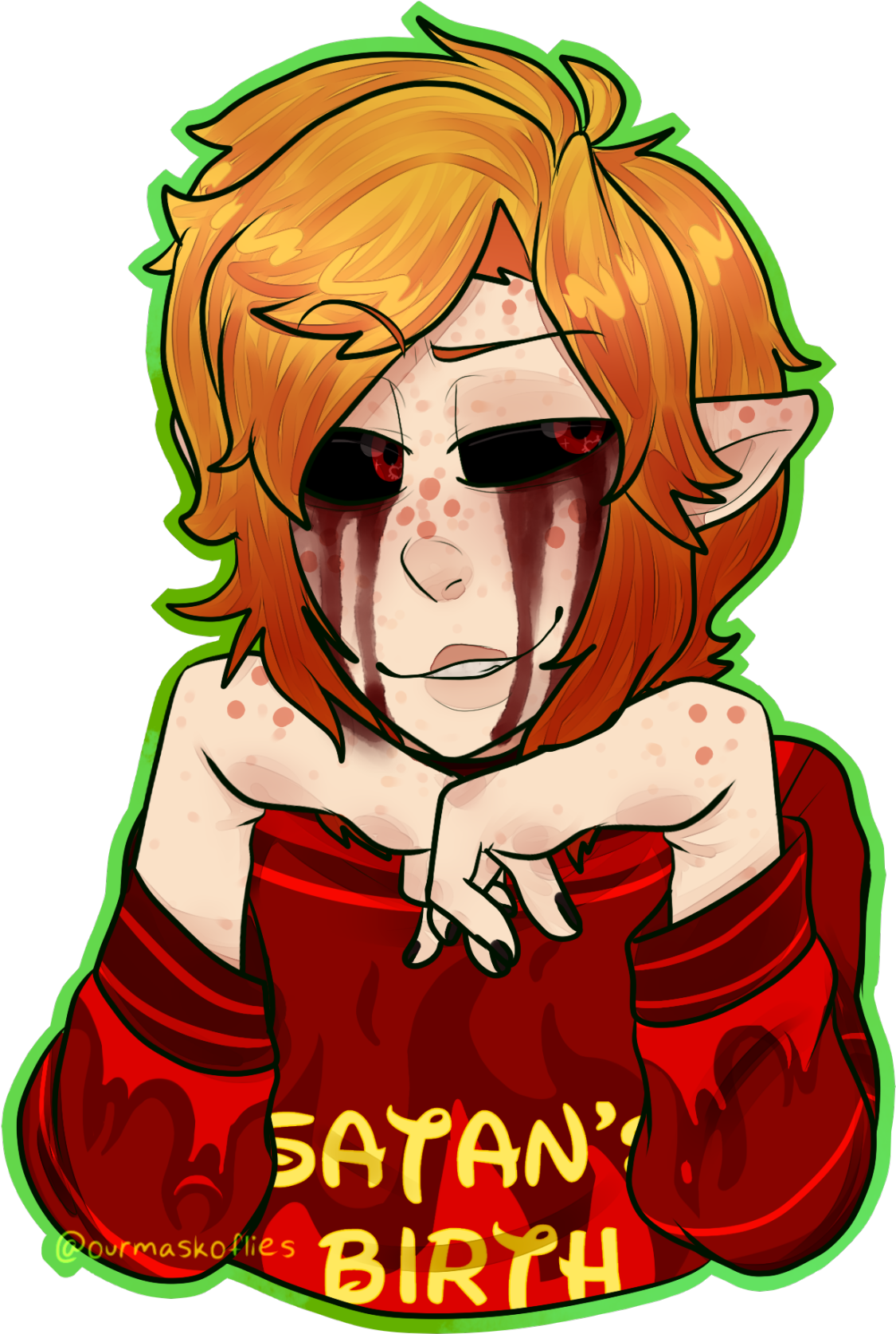 “ Festive Ben For The Cold Season Lil Satan Spawn Ben - Illustration Clipart (1280x1829), Png Download