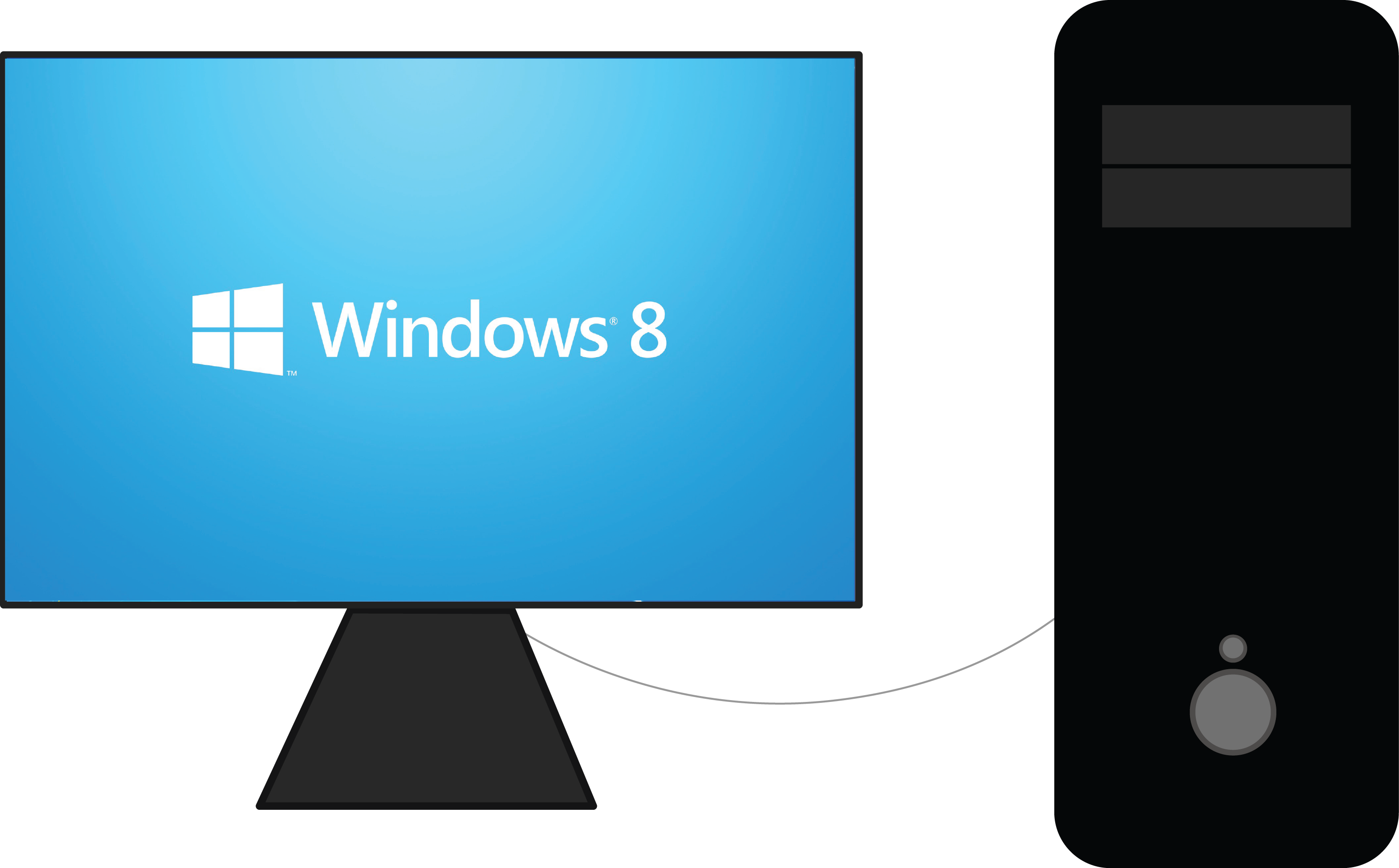 Desktop Computer Windows - Windows 8 Clipart (3125x1939), Png Download