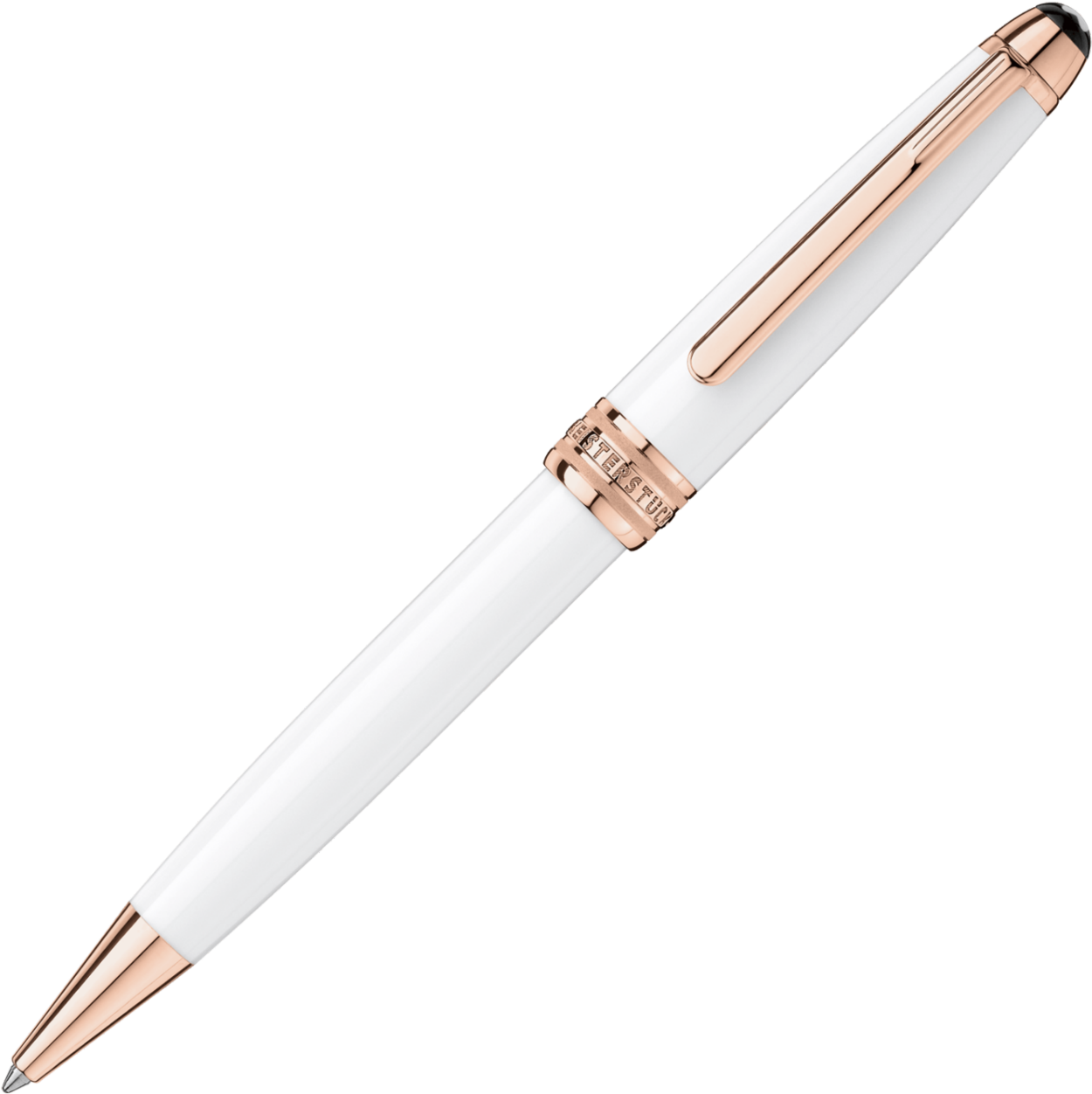 Meisterstück White Solitaire Red Gold Classique Ballpoint - Mont Blanc Rose Gold Clipart (1500x1500), Png Download
