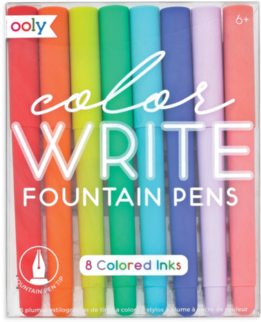 Color Write Fountain Pens / Ooly / 8 Colorful Pens - Fountain Pen Clipart (600x600), Png Download