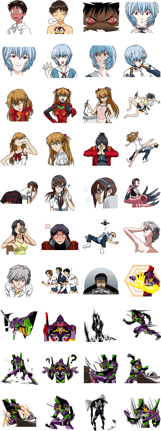 Evangelion - Evangelion Line Stickers Clipart (562x1500), Png Download