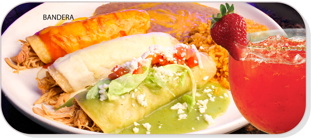 Banderaenchiladas - Fast Food Clipart (1029x457), Png Download