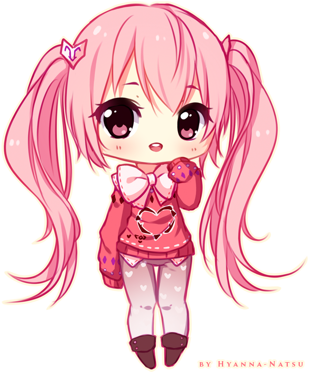 Ahahahaah I Gave My Sketch Of Bubble Some Legs - Anime Chibi Pink Hair Clipart (633x760), Png Download
