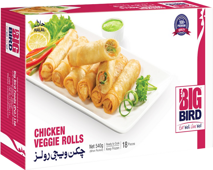 Big Bird Chicken Veggie Roll 540 Gm Clipart (1000x1000), Png Download