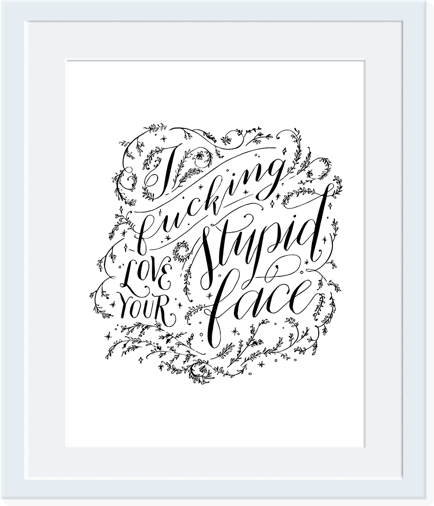 Love Print - Fucking Love You Quotes Clipart (1080x1080), Png Download