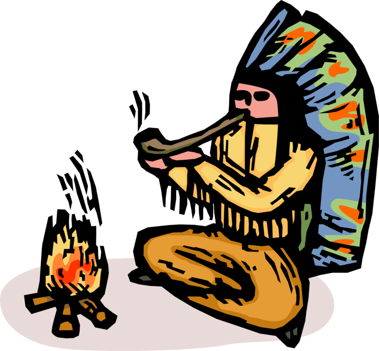 Vector Illustration Of Native American Indigenous Indian - Cartoon Indian Chief Clipart (755x700), Png Download