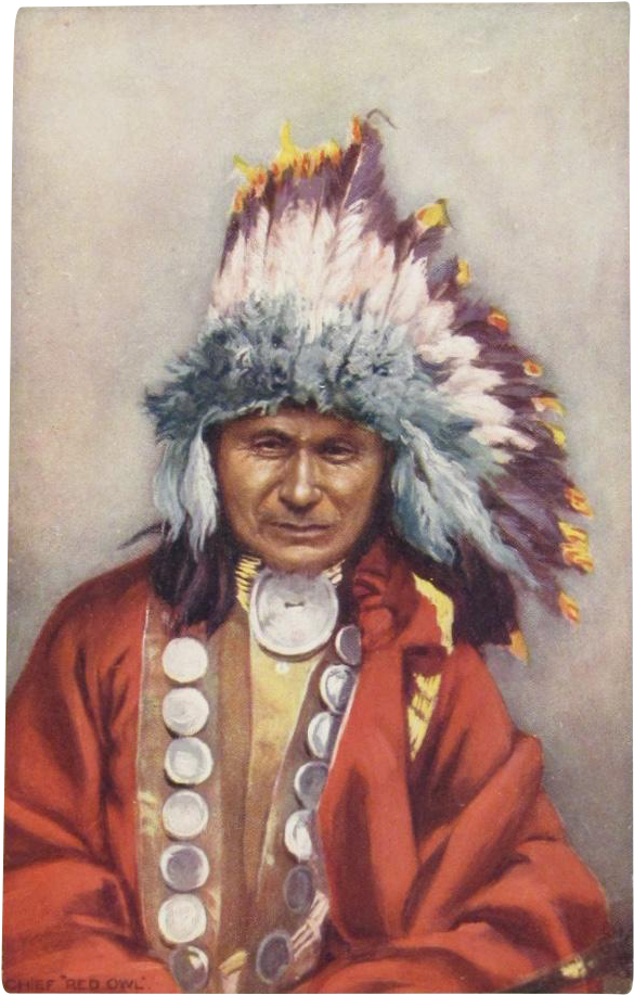 Indian Chief 'red Owl' Postcard By Tuck - Gentleman Clipart (916x916), Png Download