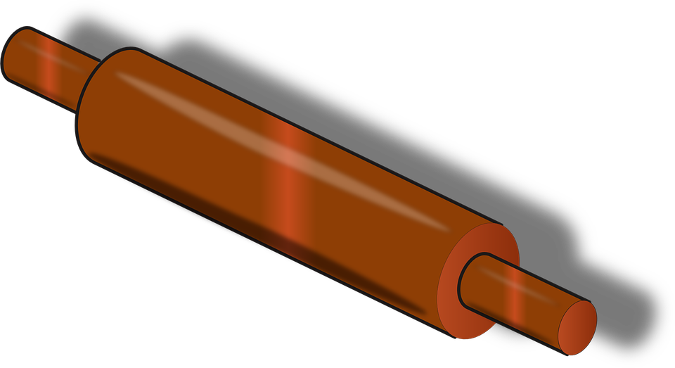 Rolling Pin Bake Wooden Equipment Kitchen - Baker Rolling Pin Clipart - Png Download (960x523), Png Download