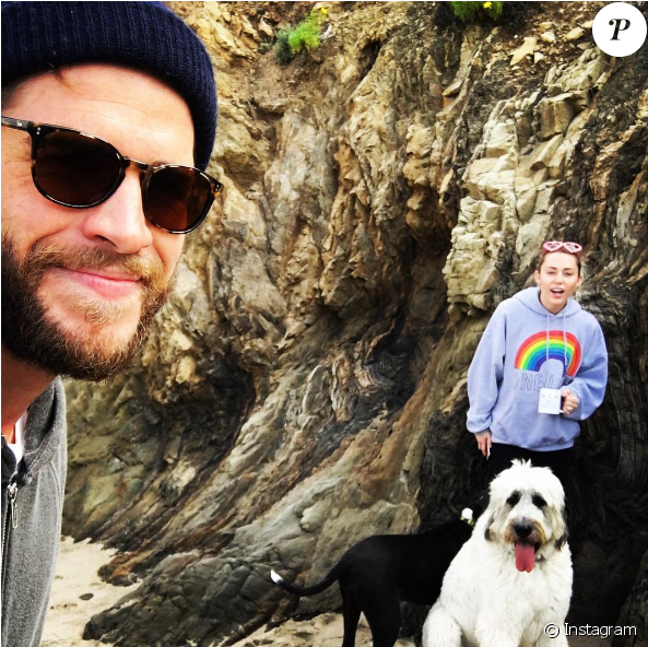 Liam Hemsworth Et Miley Cyrus Sur Une Photo Publiée - Cute Liam Hemsworth Miley Cyrus Clipart (950x591), Png Download