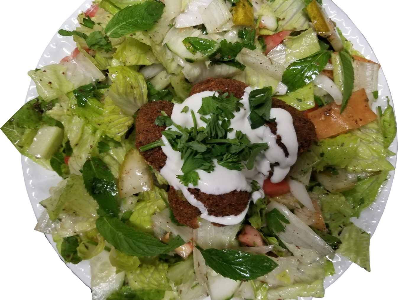 Falafel Salad - Garden Salad Clipart (1346x1013), Png Download