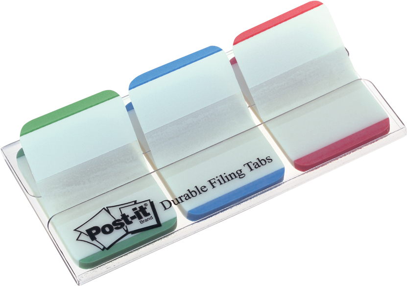 Post-it® Tabs 1" 22 Tabs Per Pad Geen, Blue And Red - Paper Clipart (850x850), Png Download