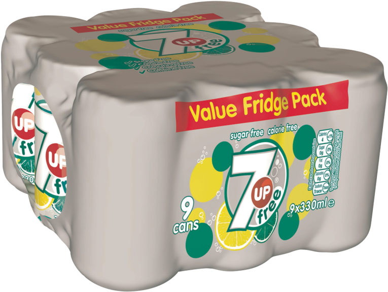 7up Free 9 X 330ml , Png Download Clipart (765x575), Png Download