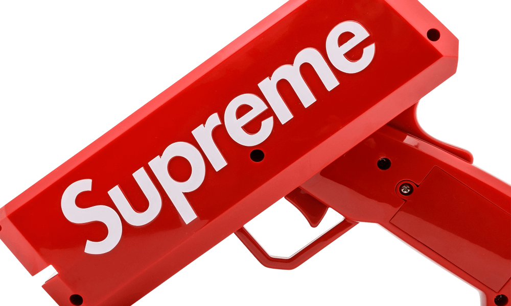 Supreme X Cash Cannon Money Gun - Transparent Supreme Money Gun Clipart (1000x600), Png Download