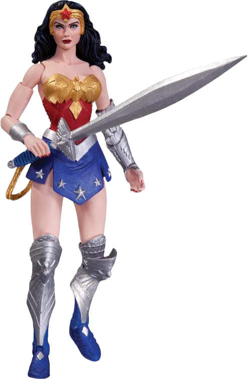 Wonder Woman 7" Action Figure - Wonder Woman New 52 Figure Clipart (496x754), Png Download