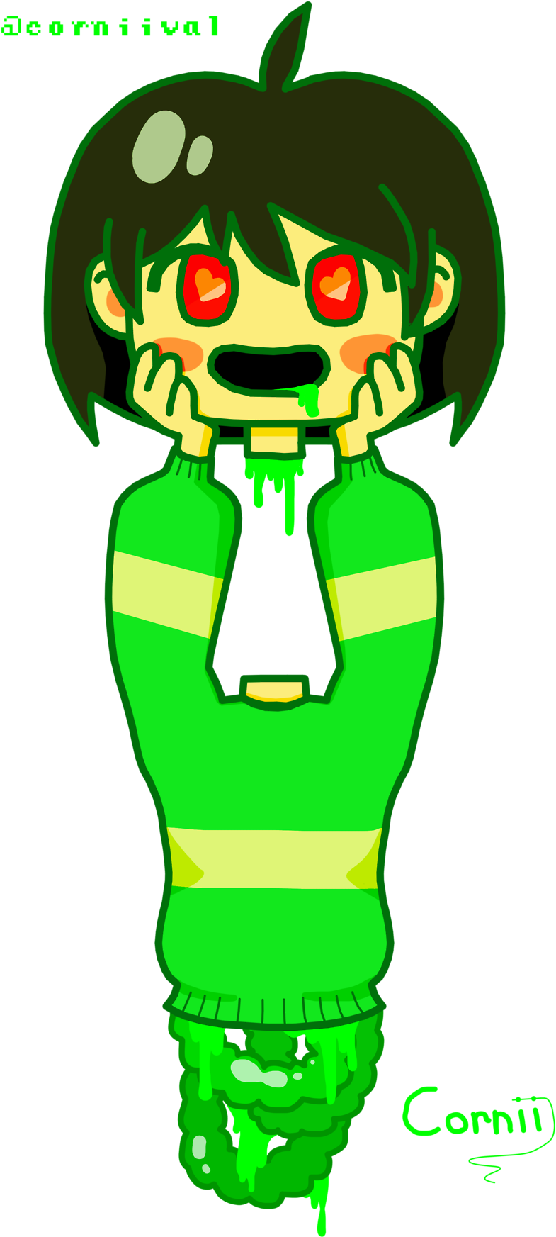 Still On My Undertale Binge, So Have A Candy Guro Chara - Cartoon Clipart (865x1920), Png Download
