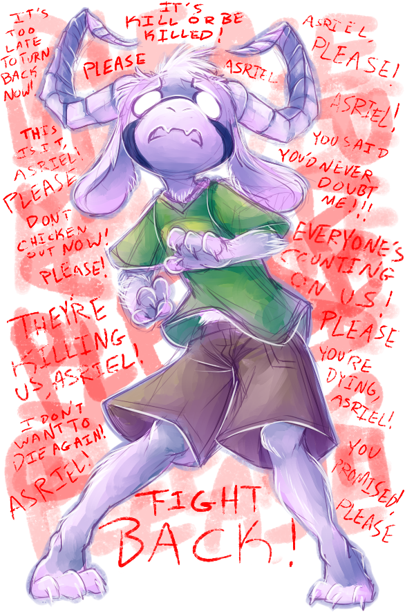 It's べ00 Late Totrn Asrt El レレ 「 Please Baplease Now - Asriel With Chara's Soul Clipart (600x900), Png Download