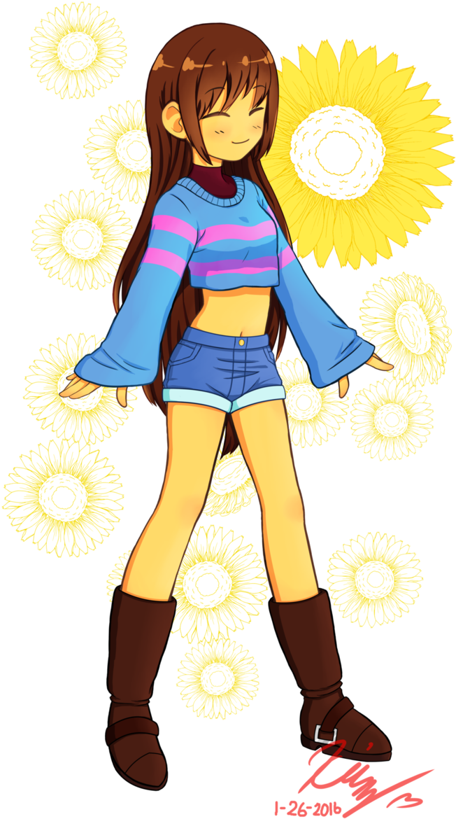 672 X 1187 5 0 - Frisk Girl Clipart (672x1187), Png Download