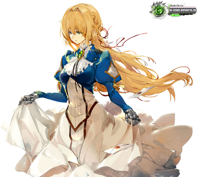 #violet Evergarden - Violet Evergarden Long Hair Clipart (700x589), Png Download