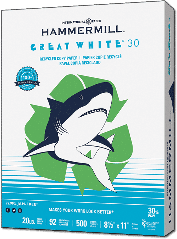 Great White 30 Copy Paper, Letter Size - Great White Shark Clipart (800x800), Png Download