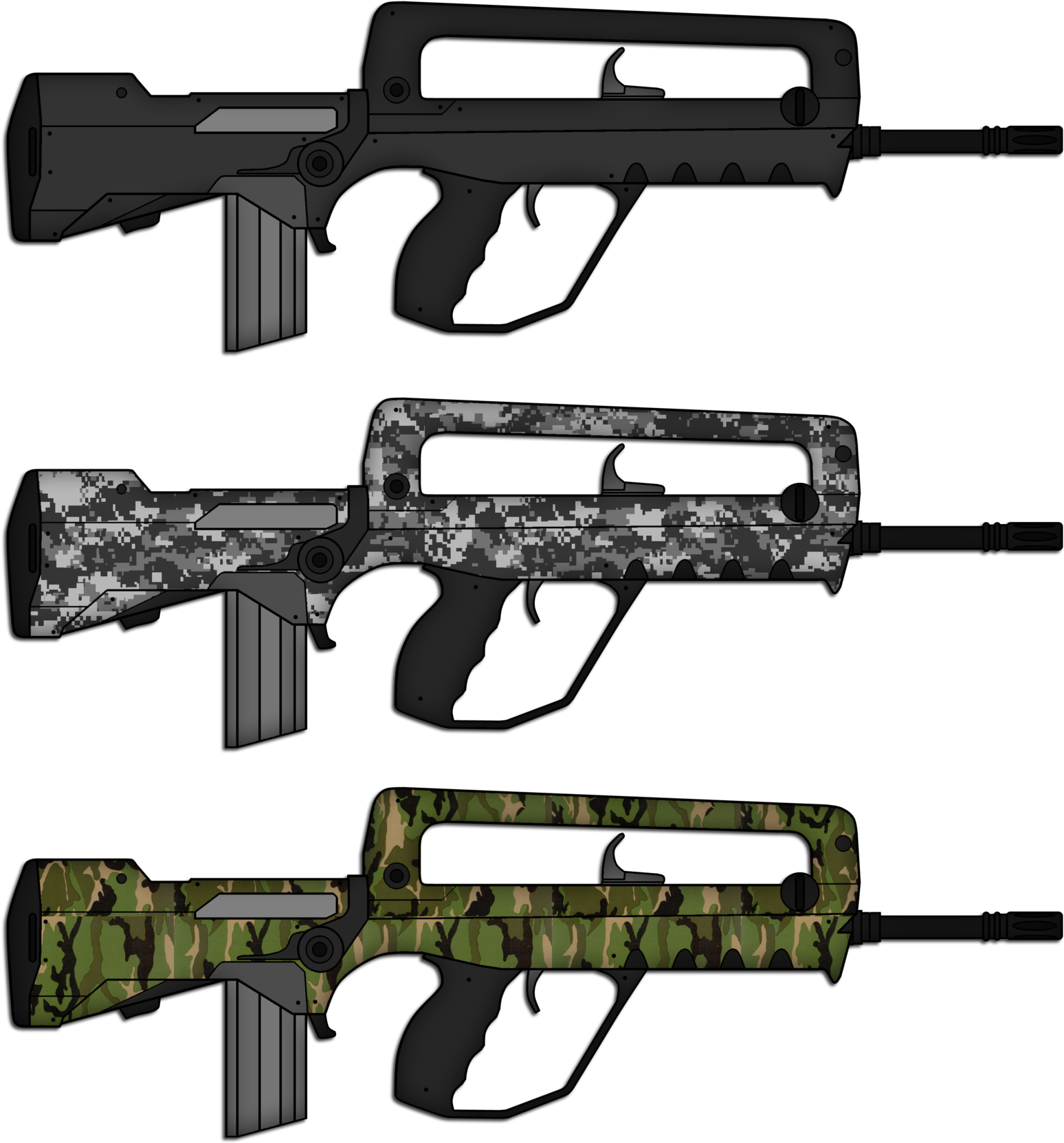 Famas Assault Rifle - Rifle Famas Clipart (1600x1750), Png Download