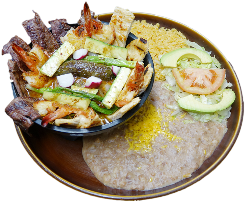 Molcajete Grill - Steamed Rice Clipart (860x674), Png Download