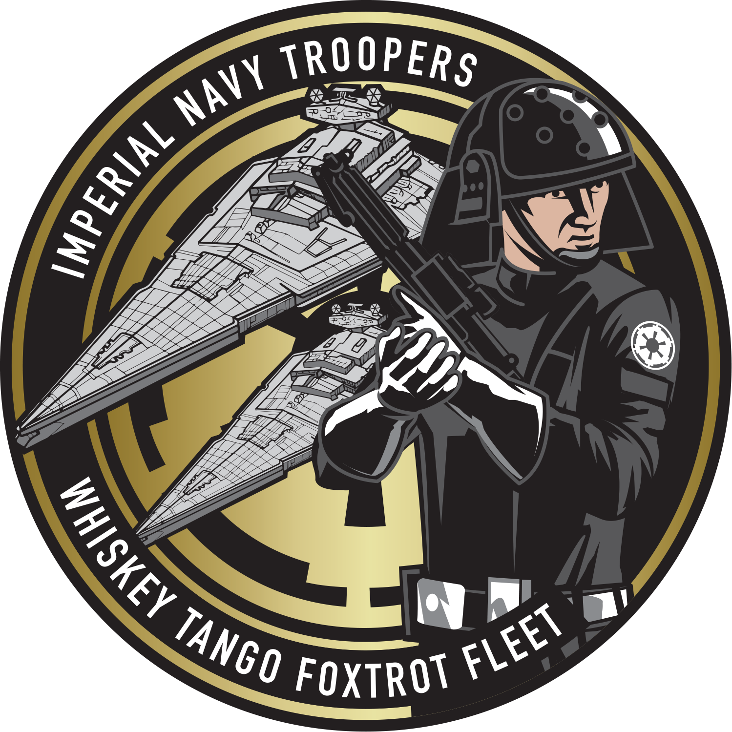 Navy Trooper Gold - Sts 120 Clipart (1499x1499), Png Download