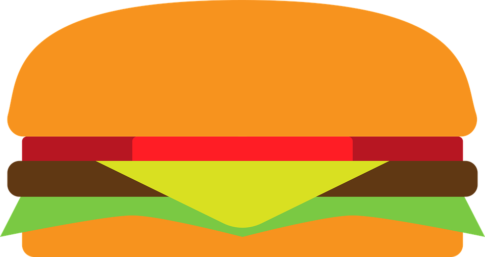 Food Hamburger Fast Burger Sandwich Cheeseburger - Makanan Lemak Vektor Png Clipart (960x509), Png Download