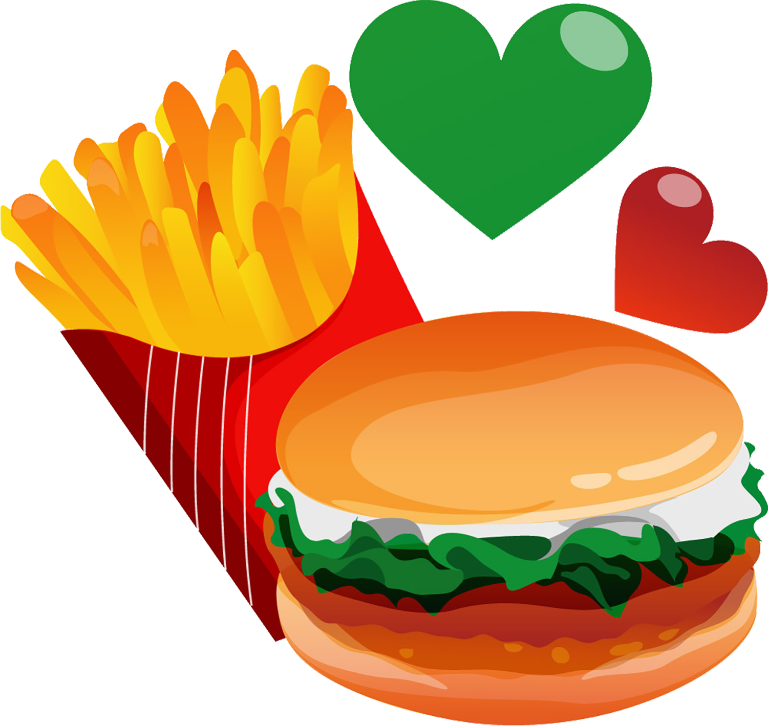 Hamburger French Fries Fast Food Euclidean Vector Clipart (1500x1419), Png Download