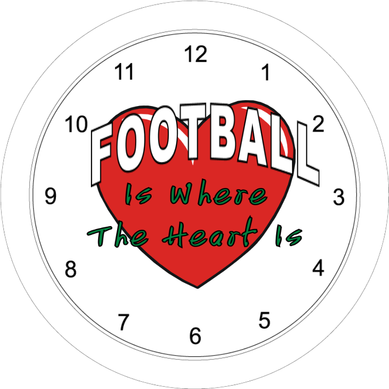 Football Is Where The Heart Is - 6 O Clock Clipart (800x800), Png Download