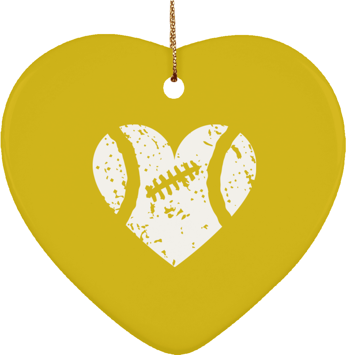 Distressed Football Heart Ceramic Heart Ornament - Gloucester Road Tube Station Clipart (1155x1155), Png Download