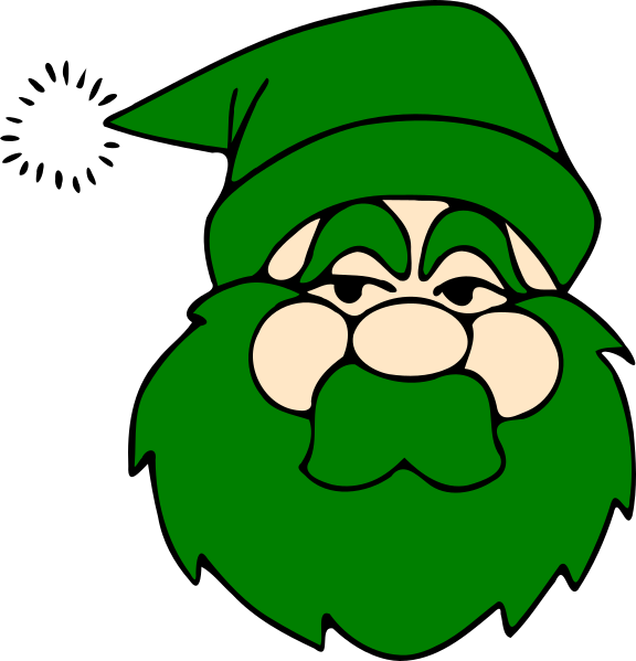 Green Santa Clip Art - Santa Face Transparent Background - Png Download (576x599), Png Download