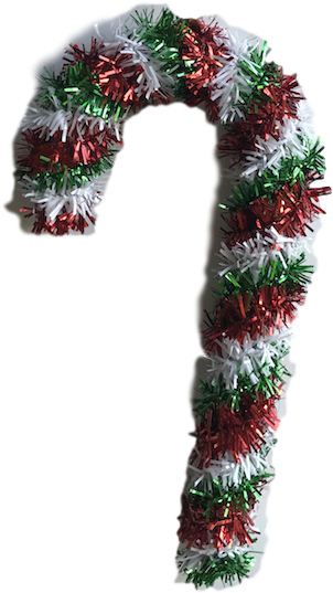 Classic Christmas Ornament Set Pack Of 4 Assorted Glittered - Candy Cane Clipart (638x852), Png Download