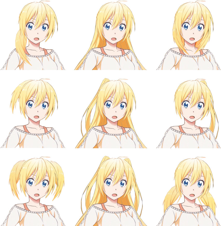 Chitoge With Alternate Hairstyles - Cartoon Clipart (852x869), Png Download