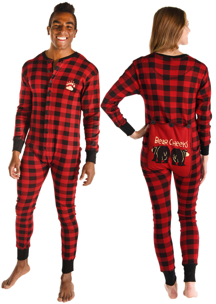 Bear Cheek Plaid - Bear Cheeks Pajamas Clipart (863x1050), Png Download