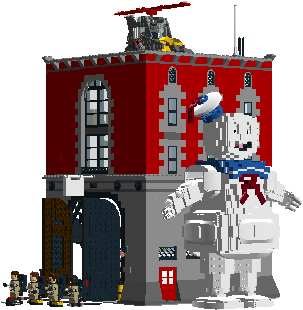 0002587 Mcs Ghostbusters Firehouse Playset W - Lego Clipart (1343x613), Png Download