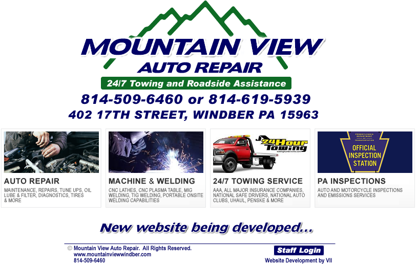 Mountain View Auto Repair, Welding And Towing Windber - Towing Clipart (850x525), Png Download