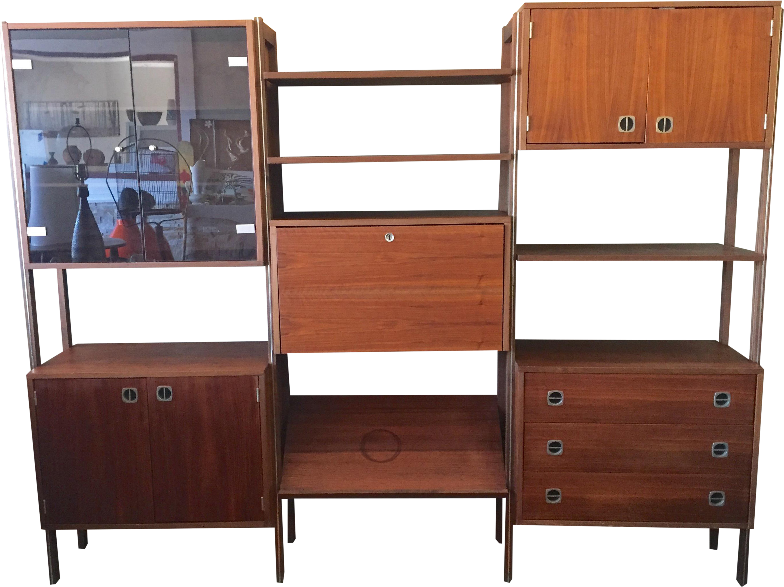 Offered Is A Vintage Mid Century Modern Modular Wall - Dresser Clipart (3028x2269), Png Download