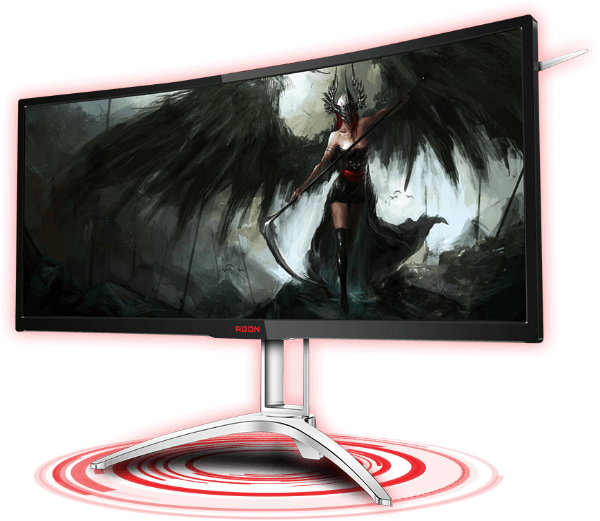 The Aoc Ag352ucg Gaming Monitor Features A 35" Screen, - Aoc Agon Ag352ucg6 Black Edition Clipart (875x759), Png Download